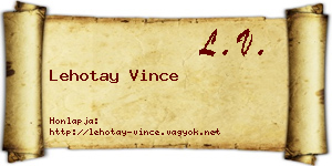 Lehotay Vince névjegykártya